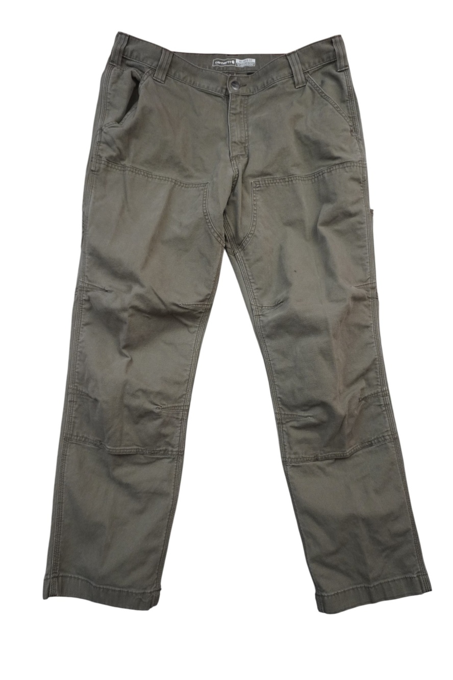 Carhartt Rugged Flex Carpenter Pants Mens 34x28 Green Double Front Relaxed